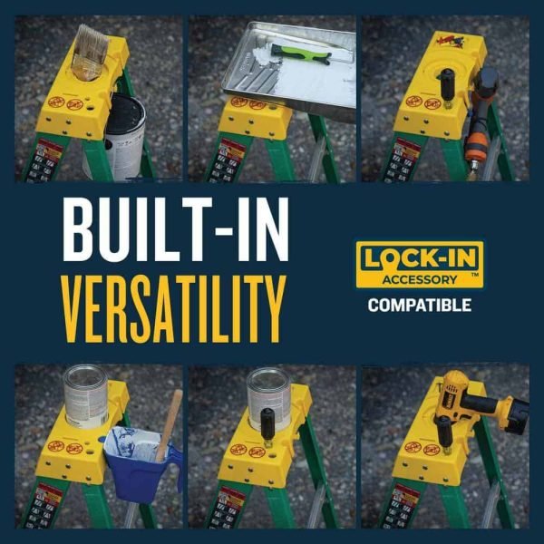 d4fb8f96bf1a43c8b3651969fbd637ca Werner 6 ft. Fiberglass Step Ladder (10 ft. Reach Height) with 225 lb. Load Capacity Type II Duty Rating