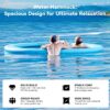 Round Inflatable Floating Dock, Sunchill Float Ring, Hammock Tanning Pool with 4in Woven Fabric, Manual Pump for 1-2 Min Quick Inflate/Deflate, Fits 2-8, Ideal for Lakes, Pools, Oceans