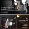 130W RGB LED Video Light APP/2.4G Control 17 Effects, 2500-7500K 19800lux/1m COB Continuous Lighting Output with CRI97/TLCI98 4 Dimming Curves, Spotlight for Studio Shoots, FS150C