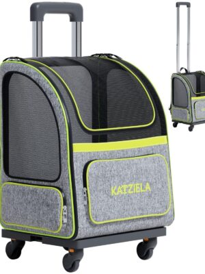 Hybrid Adventurer Pet Backpack with Removable Wheels and Telescopic Handle
