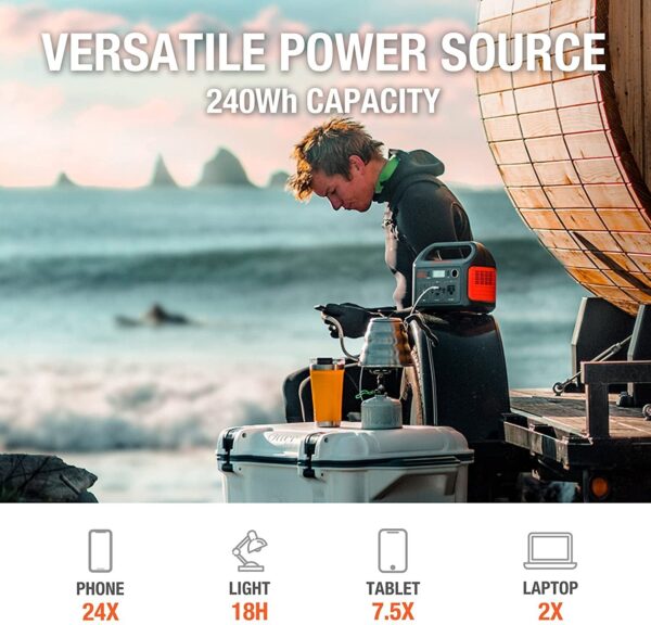 Portable Power Station Explorer 240, 240Wh Backup Lithium Battery, 110V 200W Pure Sine Wave AC Outlet, Solar Generator