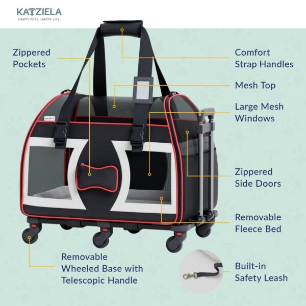 Bone Cruiser PRO Pet Carrier with Removable Wheels and Double Telescopic Handle