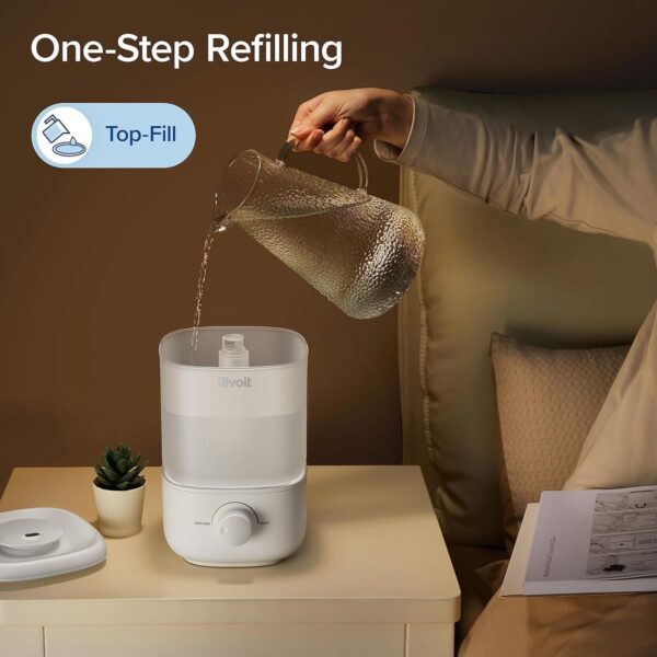 Humidifiers for Bedroom Baby, Sprout Evaporative with Dual Filters for Air & Water, Separate Sensor, Adjustable No Blue Nightlight, Auto Dry, Smart Control & Alexa, Auto Mode, 3.8L Tank for 36H