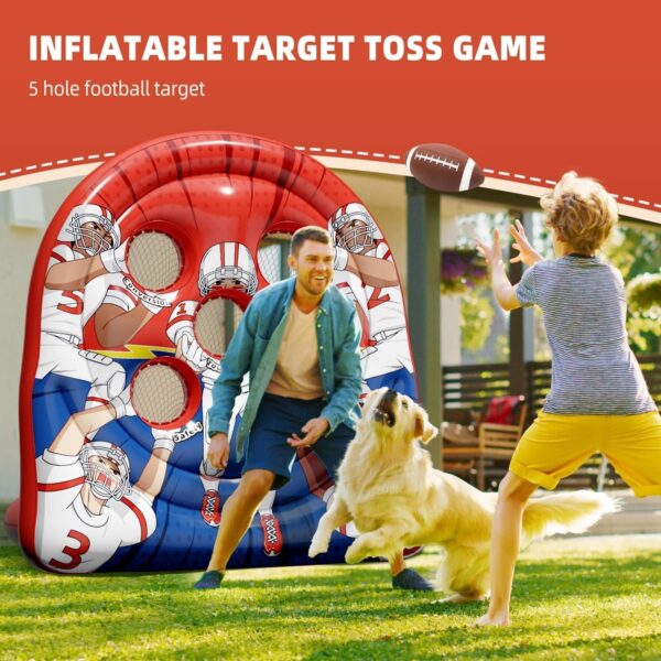 6Ft Football Target Toss Game – Inflatable Football Throwing Target Toy for Kids – Carnival Party Games