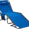 Adjustable 4-Position Folding Chaise Lounge Chair with Pillow Pocket, Supports 265lbs