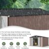 Aoxun 6.2×4 FT Shed Outdoor Storage Shed Metal Garden Shed with Lockable Doors & Slooping Roof Tool Shed Bike Shed for Backyard, Patio, Poolside (Brown)