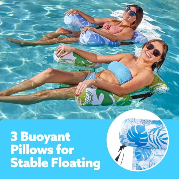 d6ca397f8cf7434f9d940610d982406d SLOOSH Inflatable Pool Floats Adult,2 Packs Floating Lounge Chairs,Blow up Pool Noodles for Adult Heavy Duty,Floating Chair for Party Summer Water Beach Lake Fun