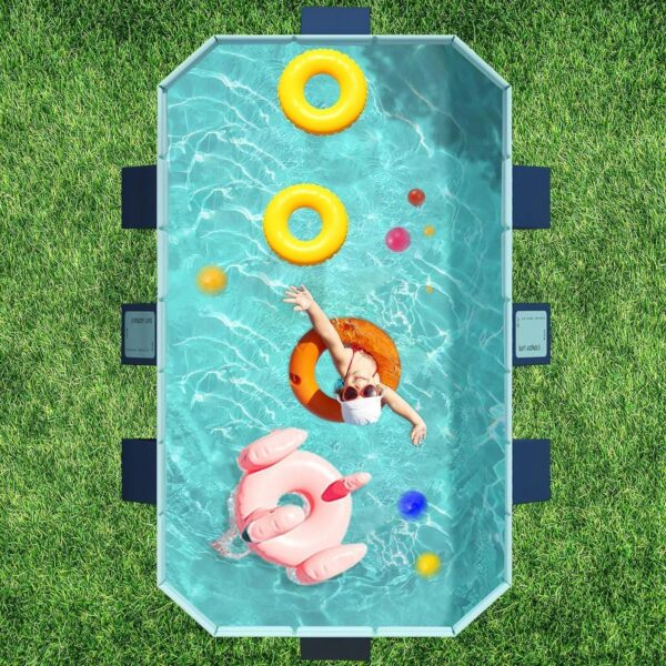 Foldable Non-Inflatable Kids’ and Adults’ Outdoor Swimming Pool – Hard Plastic Shell, Kid Pool for Backyard Dog Pools (158′′ x 76′′ x 20′′)