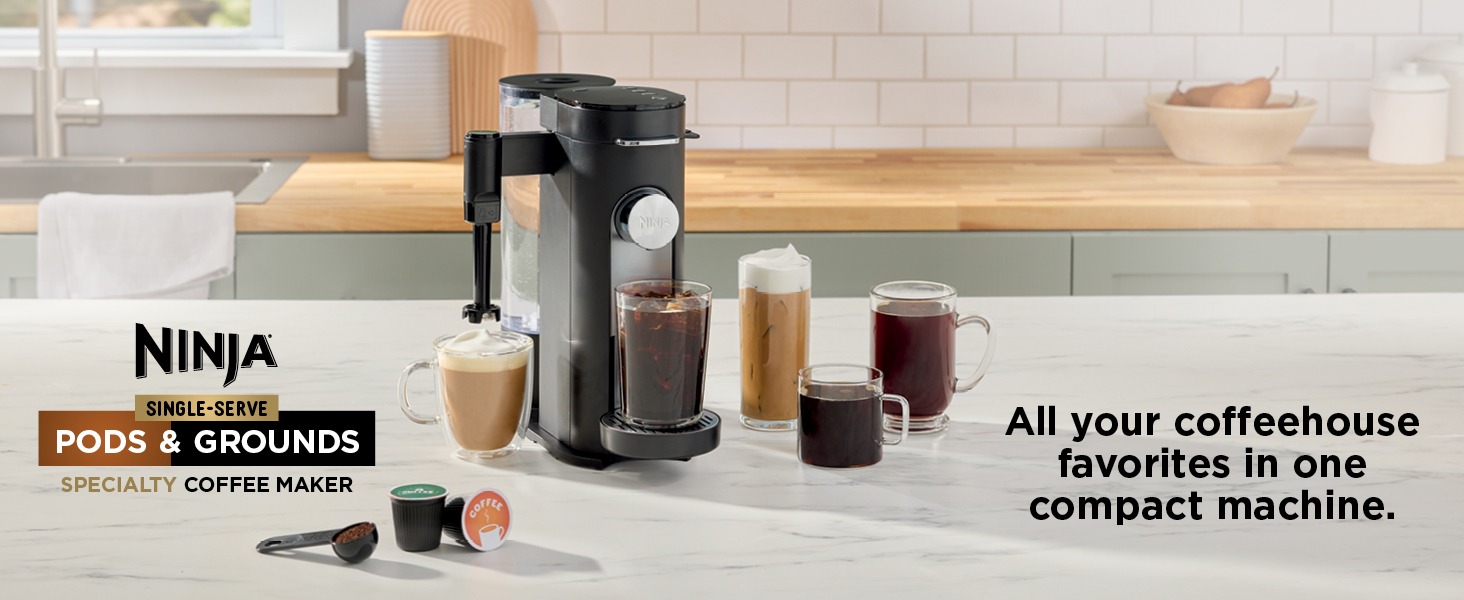 Ninja  Single-Serve Specialty Coffee Maker. All your coffeehouse favorites in one compact machine.