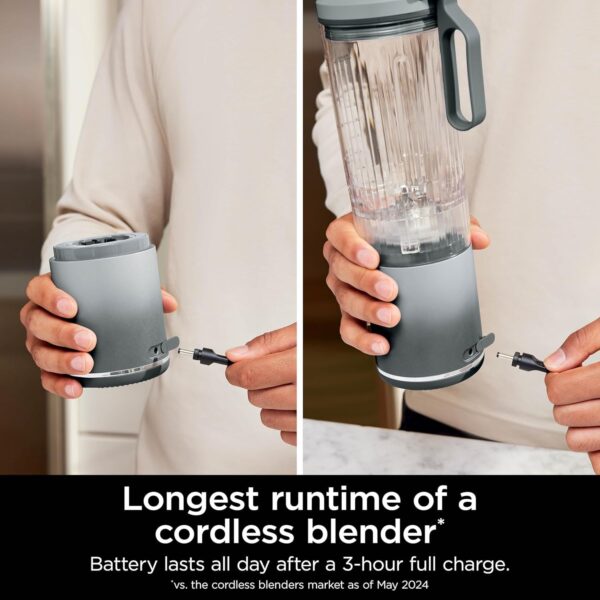 Ninja Blast Max, Portable Blender + Twist & Go, Personal Blender, Ninja Blender, Smoothie, Blend, Ice Crush, 3 Programs, Cordless, 22oz removable Vessel, Dishwasher Safe, Leakproof, Sea Glass, BC251MT