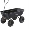 Heavy Duty Poly Utility Dump Wagon Garden Cart w/Pneumatic Tires, 6 Cu Ft – 1200 lb Capacity Outdoor Wheelbarrow for Yard, Landscaping & Gardening, Lawn Tractor or ATV Towable-Gorilla Carts