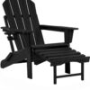 Folding Adirondack Rocking Chair,4-in-1 Multifunctional Patio Chair with Retractable Ottoman, Outdoor Chair Wood Texture, Lawn Chair for Porch, Backyard, Pool(Grey)