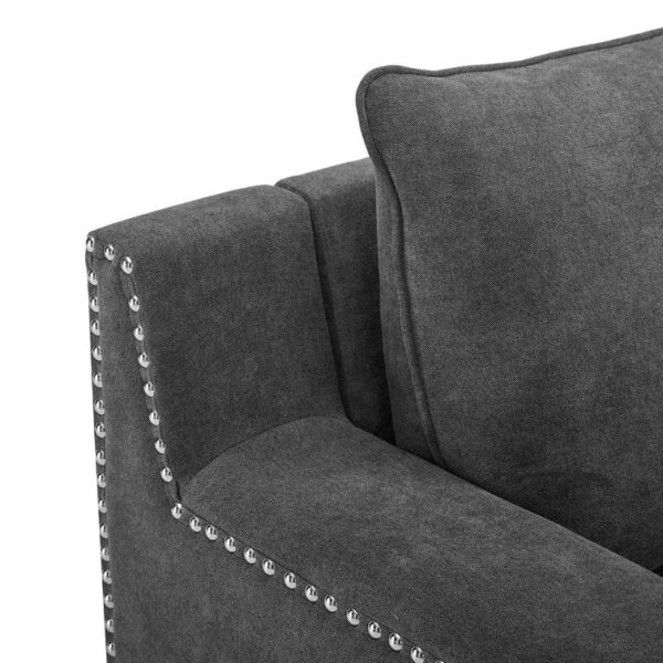 166′′ Wide Microfiber/Microsuede Left Hand Facing Modular Corner Sectional with Ottoman