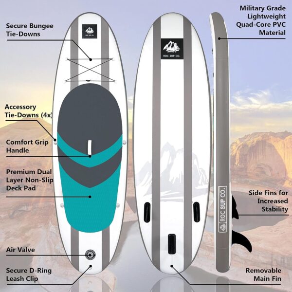 d8cd4898f32c4c42804870827b7d7b57 Roc Inflatable Stand Up Paddle Boards with Premium SUP Paddle Board Accessories, Wide Stable Design, Non-Slip Comfort Deck for Youth & Adults