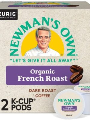 Newman s Own Organics French Roast Single-Serve K-Cup Pods, Dark Roast Coffee, 72 Count (6 Packs of 12)