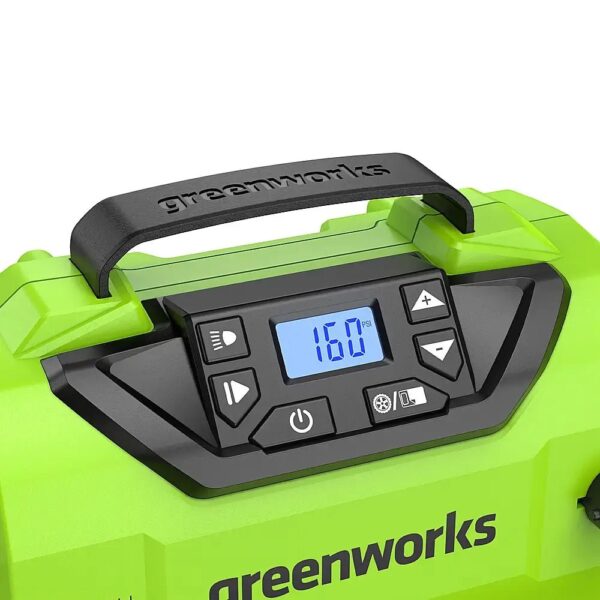 d9ec85f4827243bf87d26b192267ccfd 24 Volt Battery Powered 160-PSI Inflator with 2.0 Ah USB-C Battery & Charger – Green