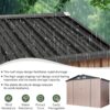 Aoxun 6.2×4 FT Shed Outdoor Storage Shed Metal Garden Shed with Lockable Doors & Slooping Roof Tool Shed Bike Shed for Backyard, Patio, Poolside (Brown)