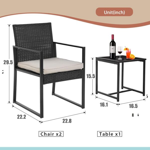 Patio Furniture Set 4 Pieces Outdoor Rattan Chair Wicker Sofa Garden Conversation Bistro Sets for Yard (Brown)