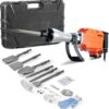 Demolition Jack Hammer, 1350 BPM Concrete Breaker 6pcs Chisels Bit Chipping with Case, 2200W Electric Jackhammer Heavy Duty, Black