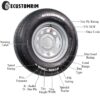 Radial Trailer Tire on Rim ST205/75R14 with 5 Lug Galvanized Spoke Wheel
