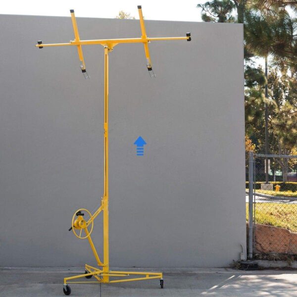 db101419747949dc92a7df7ca9c71bb1 Drywall Lift 11′ Yellow Rolling Sheetrock Panel Hoist Jack