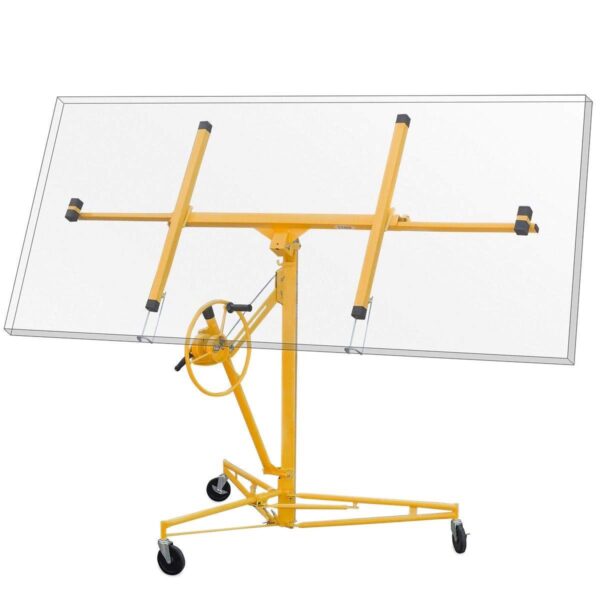 db19cc66f1f24936baa4e1278eb4204e Stark USA 65044 65044 Drywall Lift 11′ Yellow Rolling Sheetrock Panel Hoist Jack