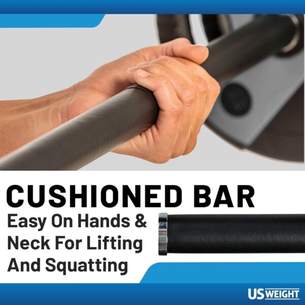 db3be20b0cf444d791a023752dfdb6e4 US Weight Barbell Weight Set for Home Gym with 55” padded Bar – Adjustable Weights for Exercise, Lifting, and to Build Muscle