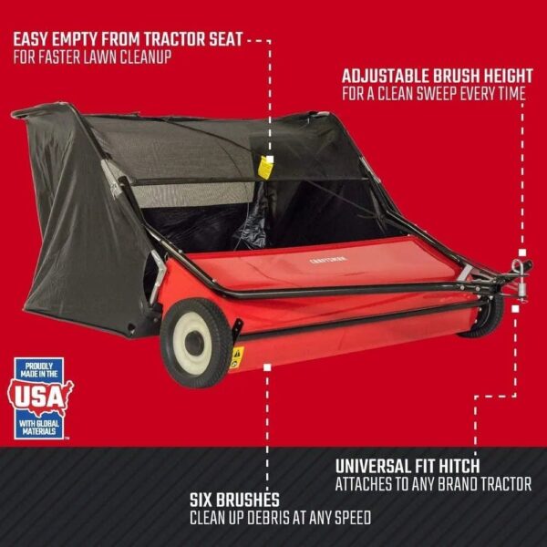 CMXGZBF7124546 52 Tow Lawn Sweeper, Black