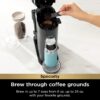 Ninja Pod & Grounds Specialty Single-Serve Coffee Maker, K-Cup Pod Compatible, Brews Grounds, Compact Design, Built-In Milk Frother, 56-oz. Reservoir, 6-oz. Cup to 24-oz. Mug Sizes, Stone, PB051ST