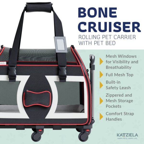 Bone Cruiser PRO Pet Carrier with Removable Wheels and Double Telescopic Handle
