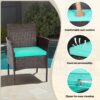 Patio Furniture Set 4 Pieces Outdoor Rattan Chair Wicker Sofa Garden Conversation Bistro Sets for Yard (Brown)