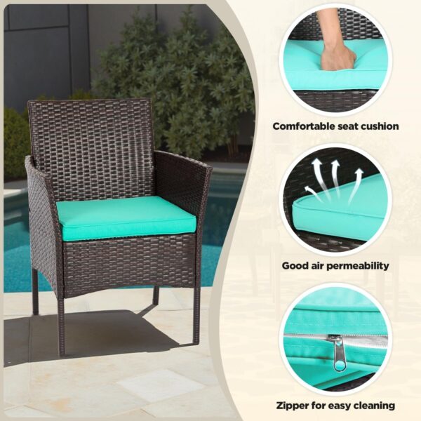 Patio Furniture Set 4 Pieces Outdoor Rattan Chair Wicker Sofa Garden Conversation Bistro Sets for Yard (Brown)