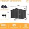 Aoxun 5×2.7 FT Outdoor Metal Storage Shed – Durable Water-Resistant Galvanized Steel, Sloping Roof Design, Lockable Door – Ideal for Tool Storage on Lawn, Patio & Backyard (Black)
