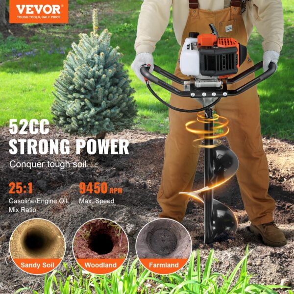 dc69abfd6b47460e8f30f541694cb7c7 VEVOR 52cc 1450W Auger Post Hole Digger