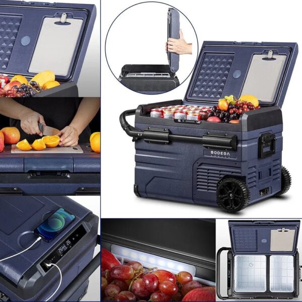 dc8f78156d834f2e888196da5a2c7cbe 12 Volt 37 Qt. Portable Car Refrigerator, Car Freezer for Outdoor, Camping, Travel, RV,APP Control