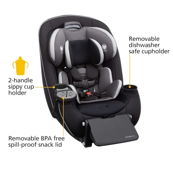 Grow and Go All-in-One Slim Convertible Car Seat, Rear Facing, 5-40 lbs, Forward Facing (30–65 lbs), High Back Booster Seat 40-100 pounds, Aqua Pop