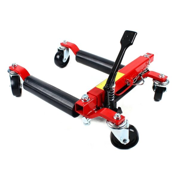 dcb7111cf39b4e8aa399bb67c28cab7d 1500lb HYDRAULIC Positioning Car Wheel Dolly Jack Lift Auto Vehicle Moving Hoist