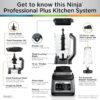 BN801 Professional Plus Kitchen System, 1400 WP, 5 Functions for Smoothies, Chopping, Dough & More with Auto IQ, 72-oz.* Blender Pitcher, 64-oz. Processor Bowl, (2) 24-oz. To-Go Cups, Grey