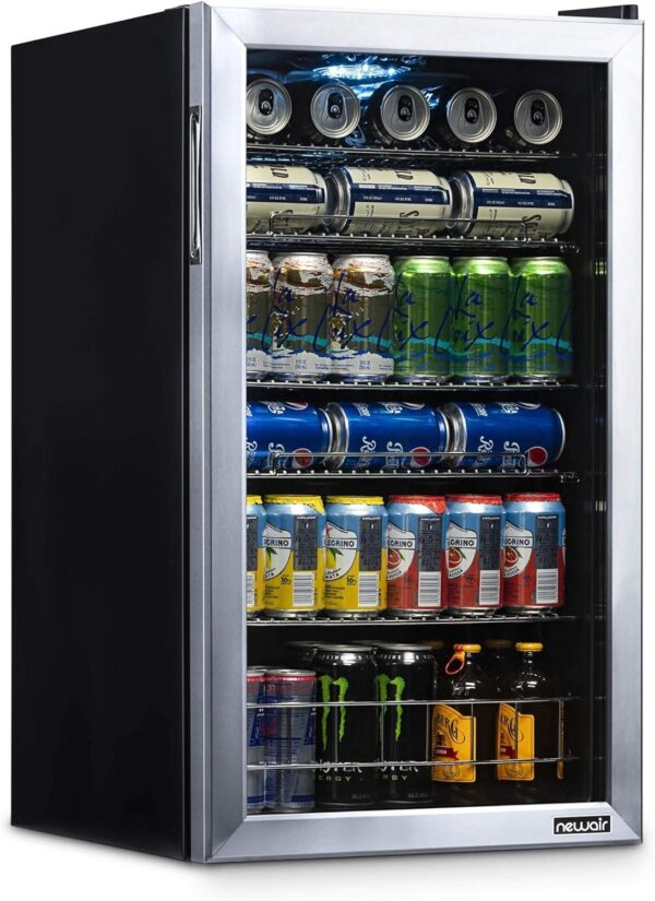 dd4a303f36134b40b6974de671041df4 NewAir Beverage Refrigerator Cooler | 126 Cans Free Standing with Right Hinge Glass Door