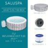 Bestway SaluSpa Fiji AirJet Large Round 2 to 4 Person Inflatable Hot Tub Portable Outdoor Spa with 120 AirJets and EnergySense Cover, Grey