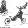 3Wheel Golf Push Cart - Golf Trolley Foldable Collapsible Lightweight Pushcart with Foot Brake - Easy to Open & Close