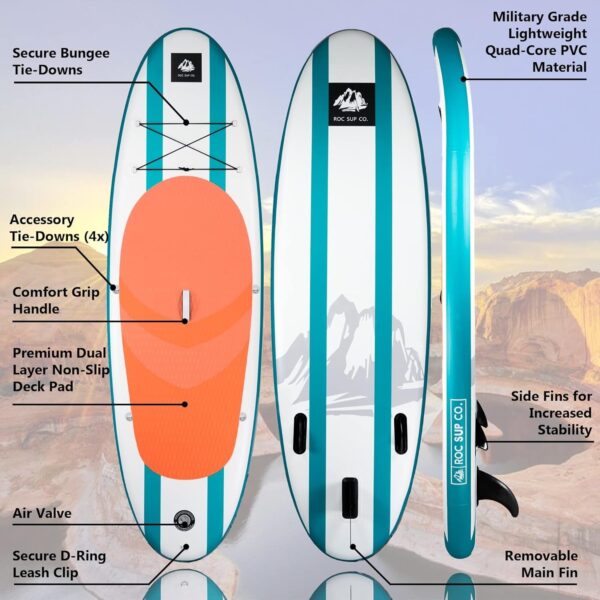 dd8fde867f4341cfa7a900c415b051d1 Roc Inflatable Stand Up Paddle Boards with Premium SUP Paddle Board Accessories, Wide Stable Design, Non-Slip Comfort Deck for Youth & Adults