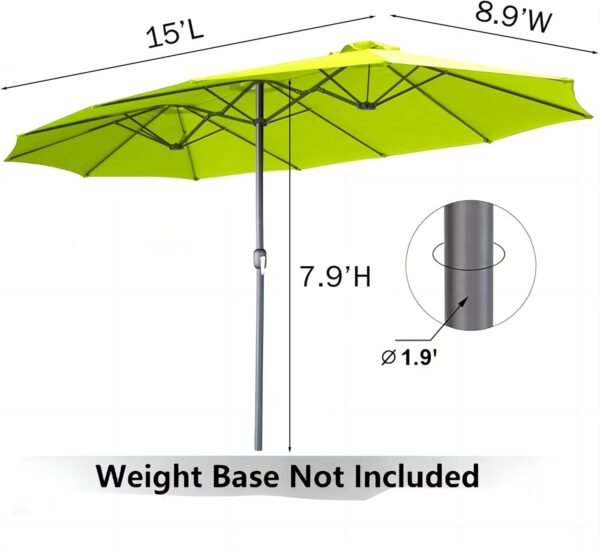 dd92154cf1184045a14b33fd0f1ccaa7 15ft Patio Umbrella with Solar Lights, Large Double Umbrella Outdoor, Rectangle 180”x106” Umbrellas with 156 PCS LED Lights and Crank Handle for Backyard Deck Pool Shade in Black(1.9′′ Pole)