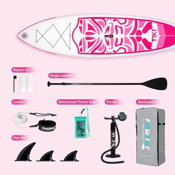 de17cc4ab50e401aaf53516175d4922a FunWater Inflatable Ultra-Light Stand Up Paddle Board for All Skill Levels with Premium SUP Paddleboard Accessories,Non-Slip Comfort Deck for Youth & Adults