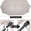 15ft Patio Umbrella with Solar Lights, Large Double Umbrella Outdoor, Rectangle 180”x106” Umbrellas with 156 PCS LED Lights and Crank Handle for Backyard Deck Pool Shade in Black(1.9′′ Pole)