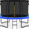 JUMPZYLLA Trampoline 8FT 10FT 12FT 14FT 15FT 16FT Trampoline with Enclosure – Recreational Trampolines with Ladder and AntiRust Coating, ASTM Approval Outdoor Trampoline for Kids