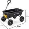 7GCG-NF Heavy-Duty Poly Dump Garden Cart with No-Flat Tires, 7 Cubic Feet, 1200-Pound Capacity, Black, Amazon Exclusive