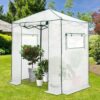 EAGLE PEAK 6×4 Portable Walk-in Greenhouse, Pop-up Indoor Outdoor Garden Green House, Zippered Door and Windows, PE Cover, White