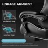 Gaming Chair, Computer Chair with Footrest and Lumbar Support, Height Adjustable Game Chair with 360°-Swivel Seat and Headrest and for Office or Gaming (Faux Leather, Black)