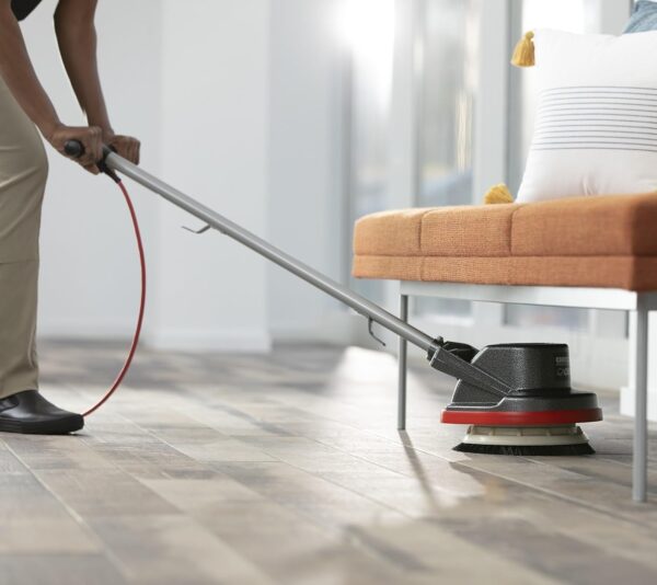 Commercial Orbiter Hard Floor Cleaner Machine, Multi-Purpose Floor Cleaning, Random Orbital Drive, Wide Cleaning Path, 50-Foot Long Cord, ORB550MC, Gray/Red-Oreck